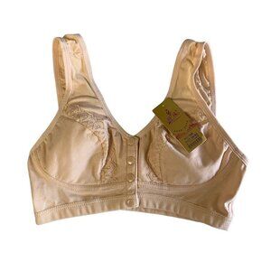 Jiaozhu Cream Bra 36 Front Snap Vintage New Full Coverage Lingerie